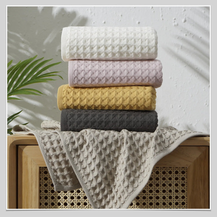Waffle-Weave Cotton Towel Set