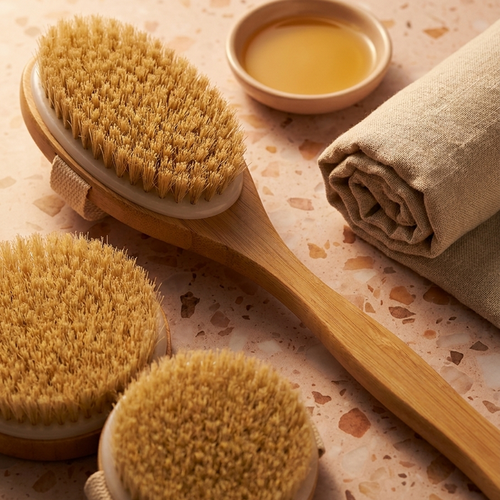Bamboo Boar Bristle Dry Body Brush