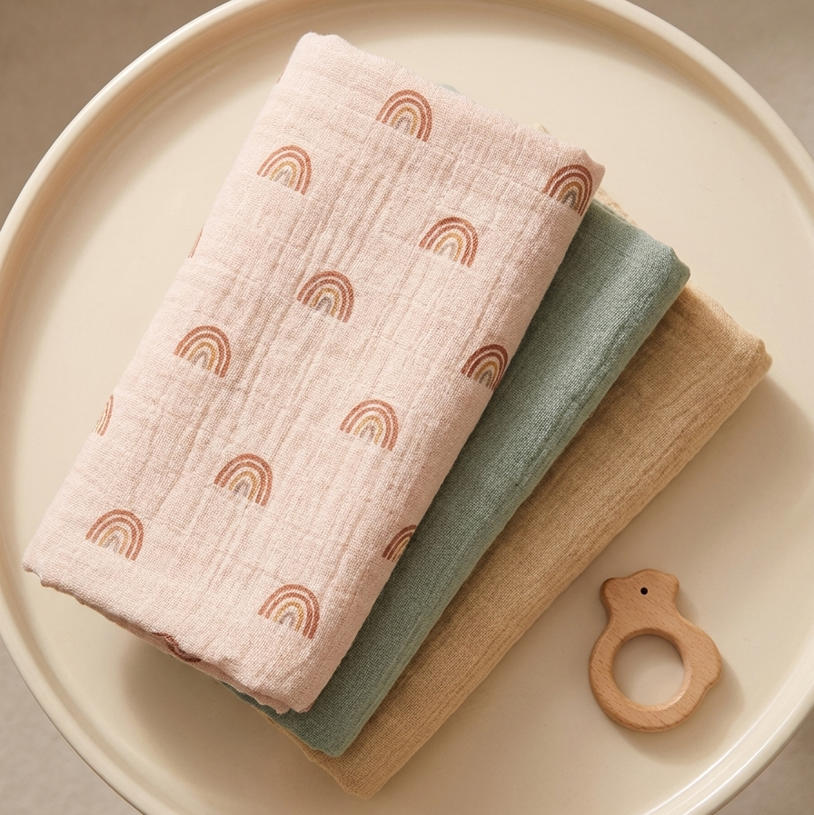 Bamboo Cotton Baby Washcloths – 5-Pack